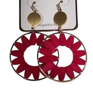 AV Pink and Gold Sunflower Earrings